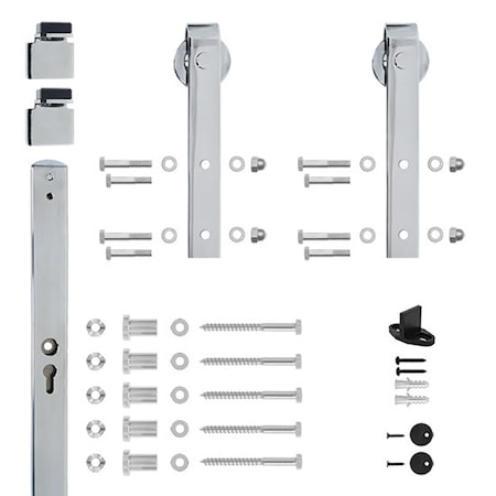 Designer Collection Chrome 78" Sliding Barn Door Hardware NT.1400.09W.04
